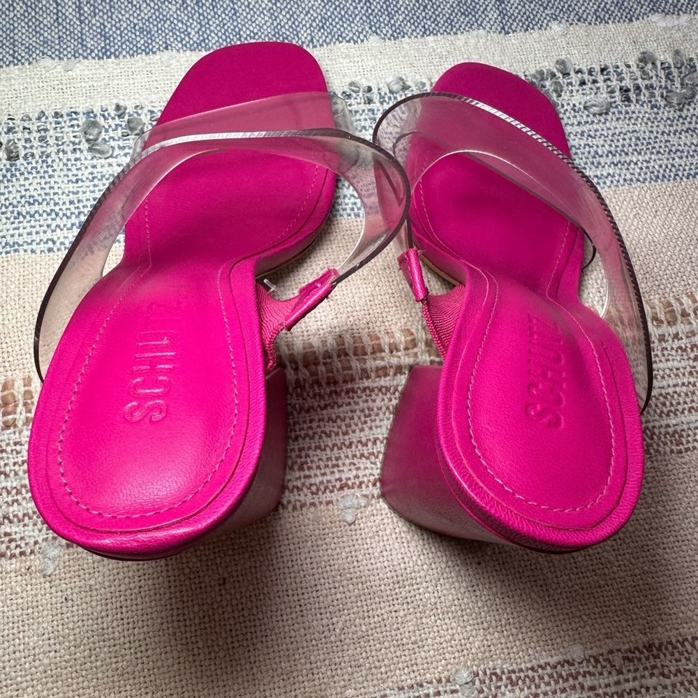 SCHUTZ Fuchsia Block Heel Sandals - Picture 4 of 7